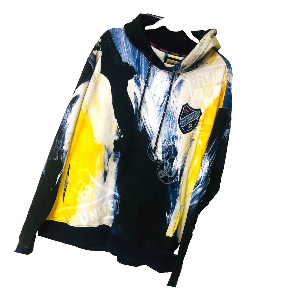 Y2K Born Fly Hoodie Sweatshirt Pullover Jacket Street Mens‎ 3X Grunge Streetwear